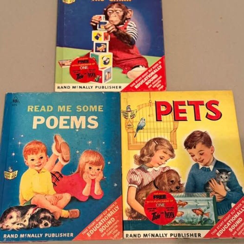 Vintage Rand McNally Start-Right Elf Books - Zippy the Chimp, Pets, Read Me Some